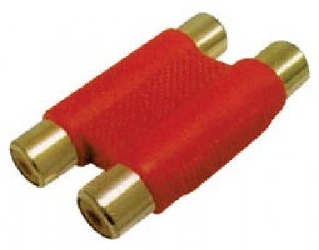 RCA ADAPTOR ΠΛΑΣΤΙΚΟ ΕΠΙΧΡΥΣΟ 2 ΘΗΛΥΚΟ-RCA 2 ΘΗΛΥΚΟ ΚΟΚΚΙΝΟ G048G(AD057) YT